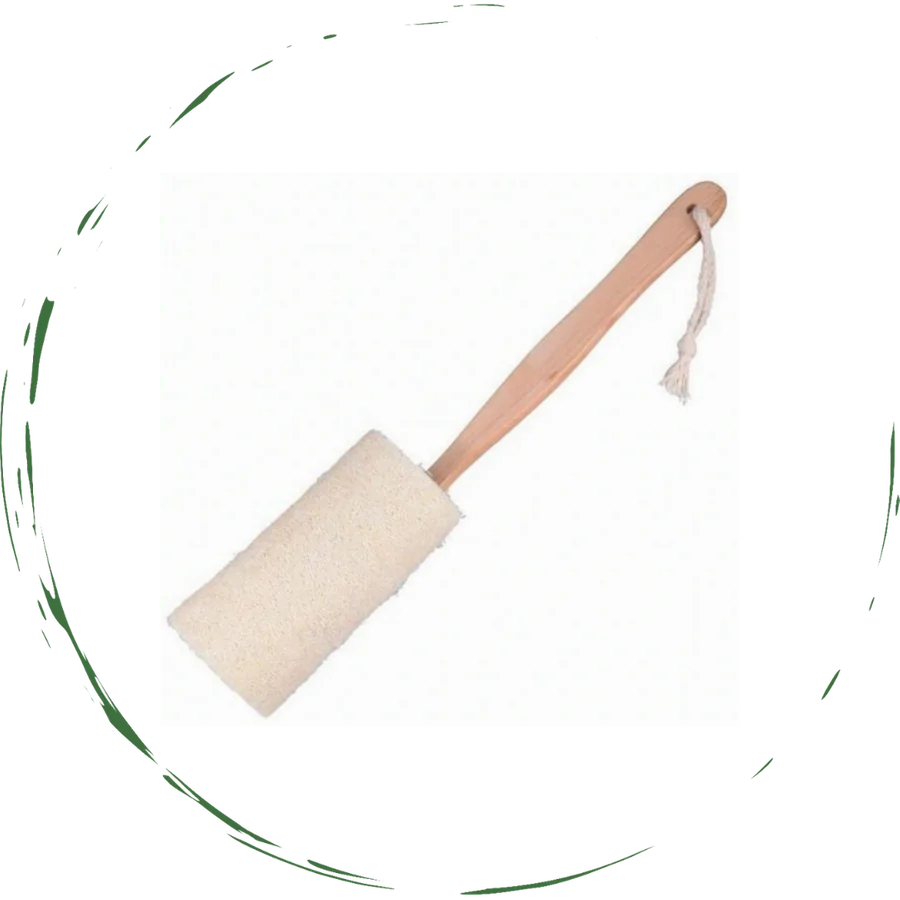 Natural Loofah Bath Brush w/Long Handle — image 2 of 5