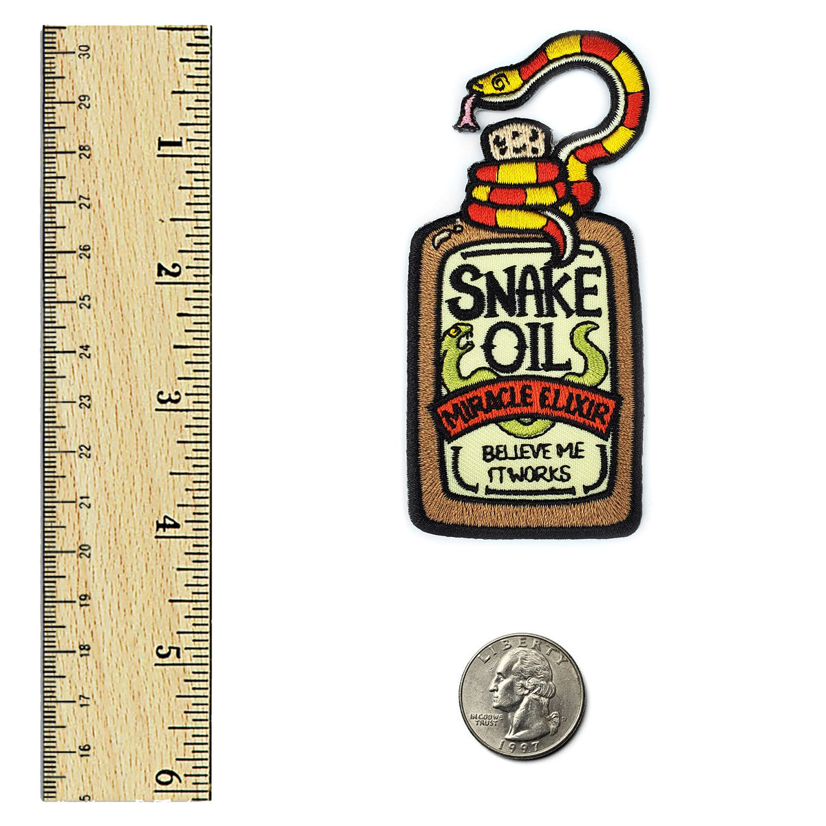 Snake Oil Embroidered Patch — 4 Inch Iron-On or Hook and Loop — photo 4 of 4
