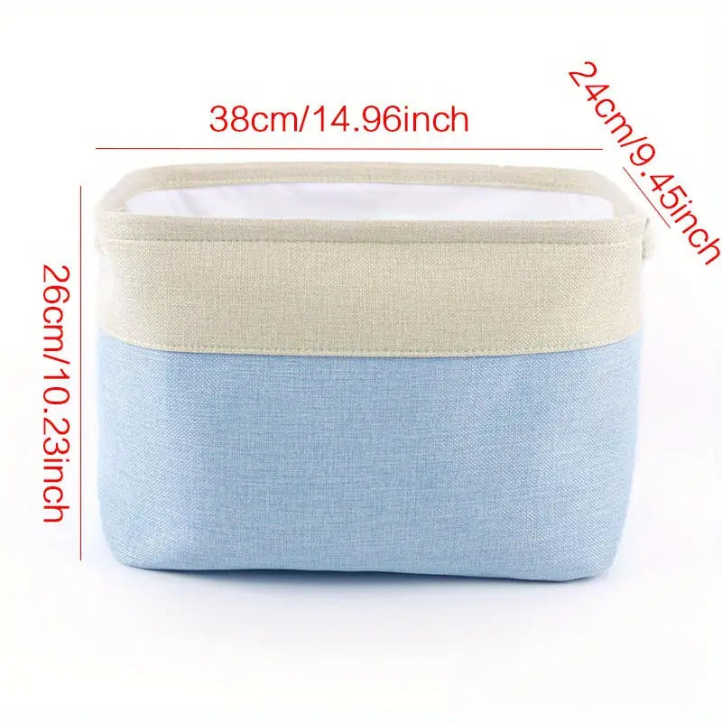 Collapsible Cotton Linen Storage Box for Home Organization — image 2 of 6