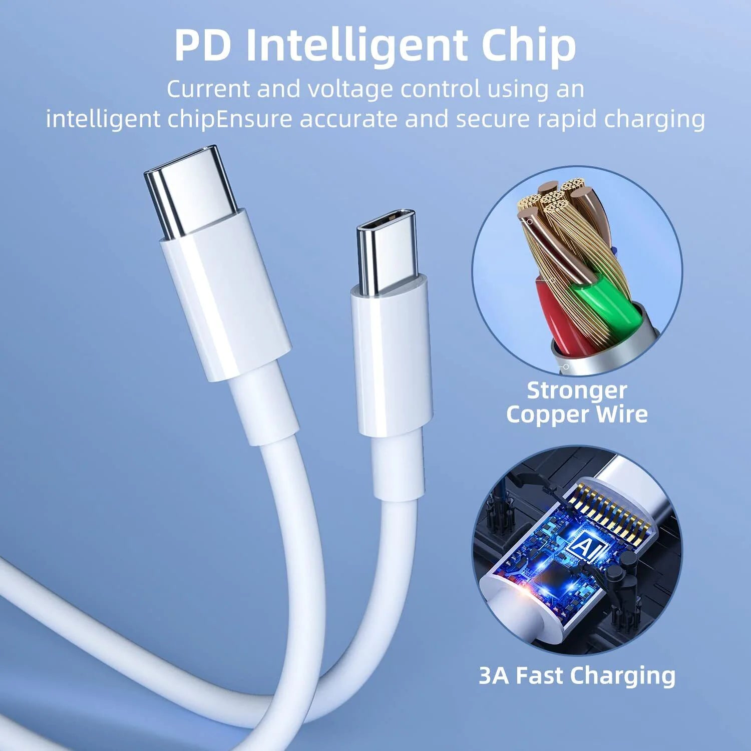 Braided USB C Type-C Fast Charging Data SYNC Charger Cable Cord 3/6/10FT — image 3 of 58