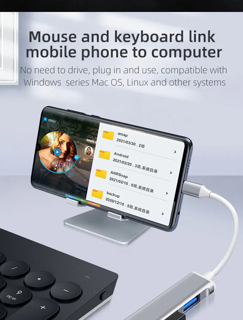 USB-C Type C to USB 3.0 4 Port Hub Splitter For PC — image 6 of 12