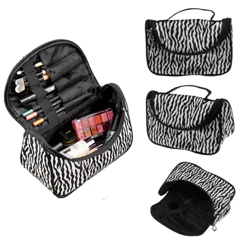 Zebra Striped Large Makeup Bag for Travel Organization — image 4 of 6