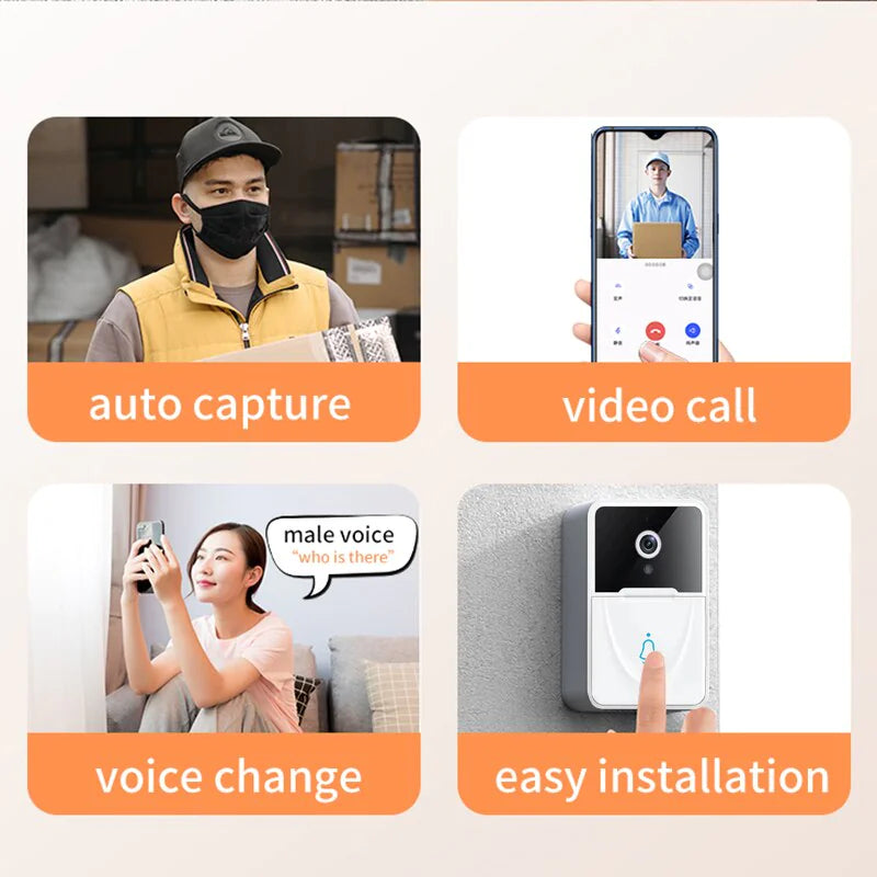 Wireless Security WiFi Smart Doorbell Intercom Video Camera Bell Chime Door Ring — image 5 of 24