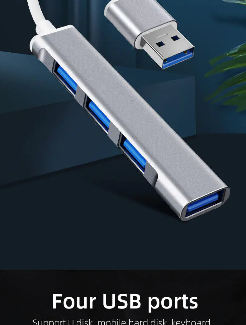 USB-C Type C to USB 3.0 4 Port Hub Splitter For PC — image 8 of 12