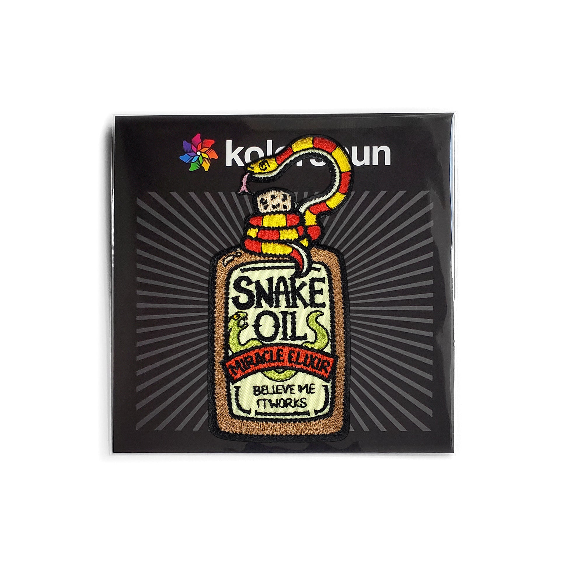 Snake Oil Embroidered Patch — 4 Inch Iron-On or Hook and Loop — photo 3 of 4