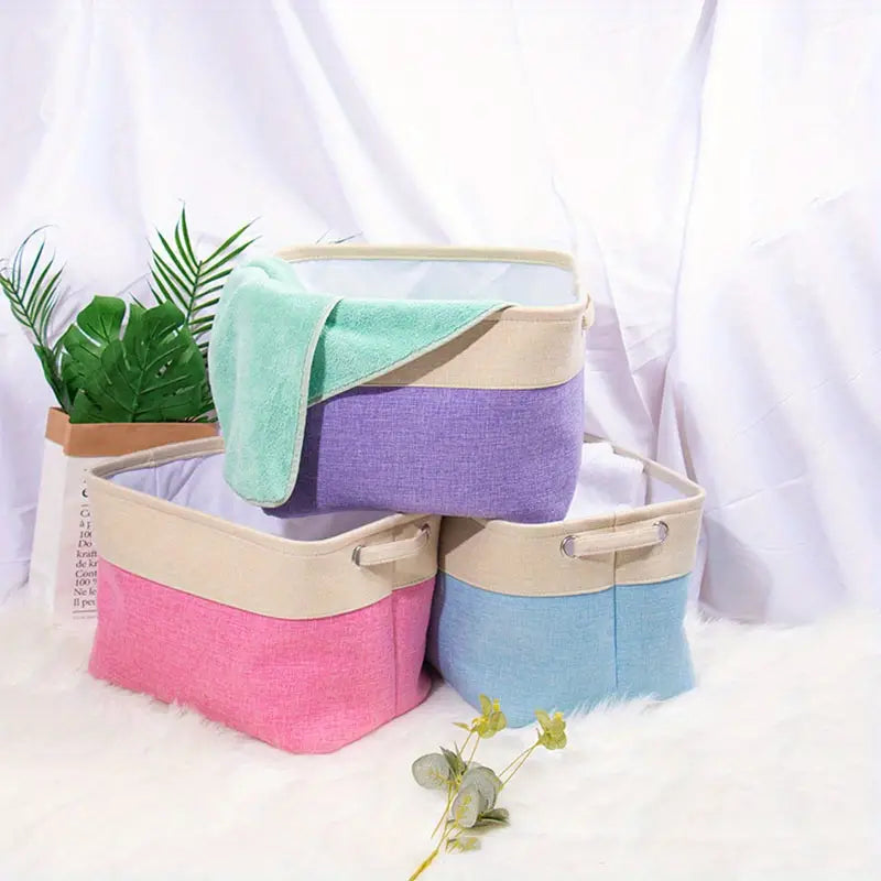 Collapsible Cotton Linen Storage Box for Home Organization — image 1 of 6
