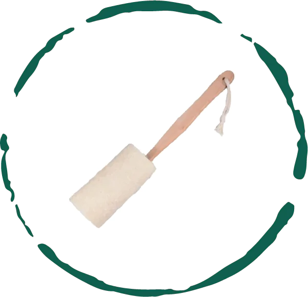 Natural Loofah Bath Brush w/Long Handle — image 1 of 5