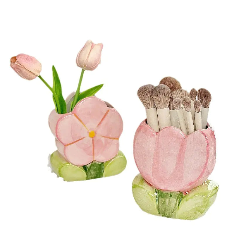 Ceramic Flower Pencil Holder for Desk Organization — image 3 of 3