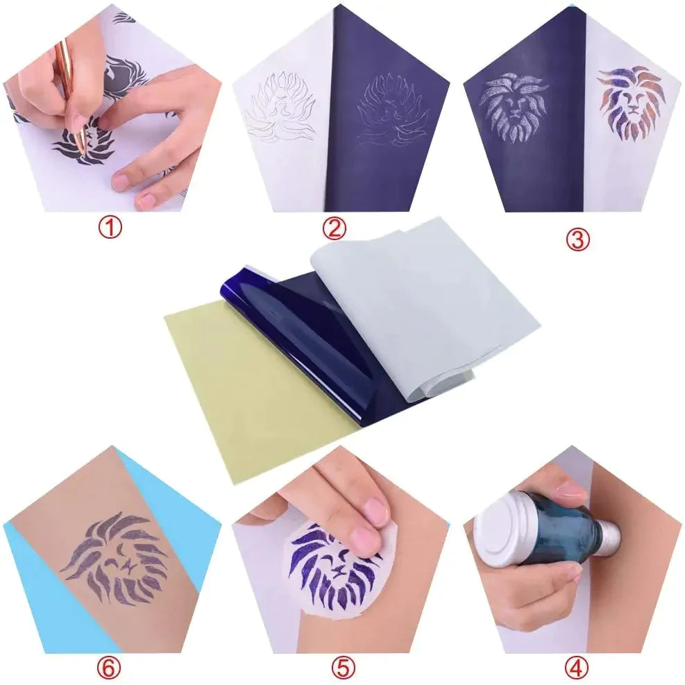 Tattoo Transfer Paper Stencil Carbon Thermal Tracing Hectograph Supplies Sheets — image 14 of 24