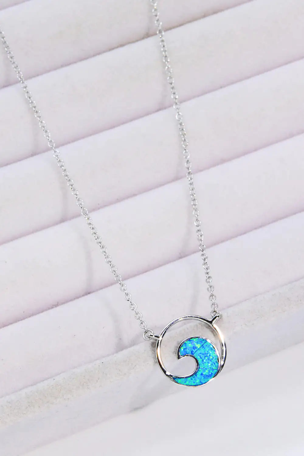 Opal Wave Pendant Necklace — image 3 of 5