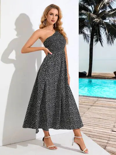 Zoe Single Shoulder Midi Dress — image 3 of 11