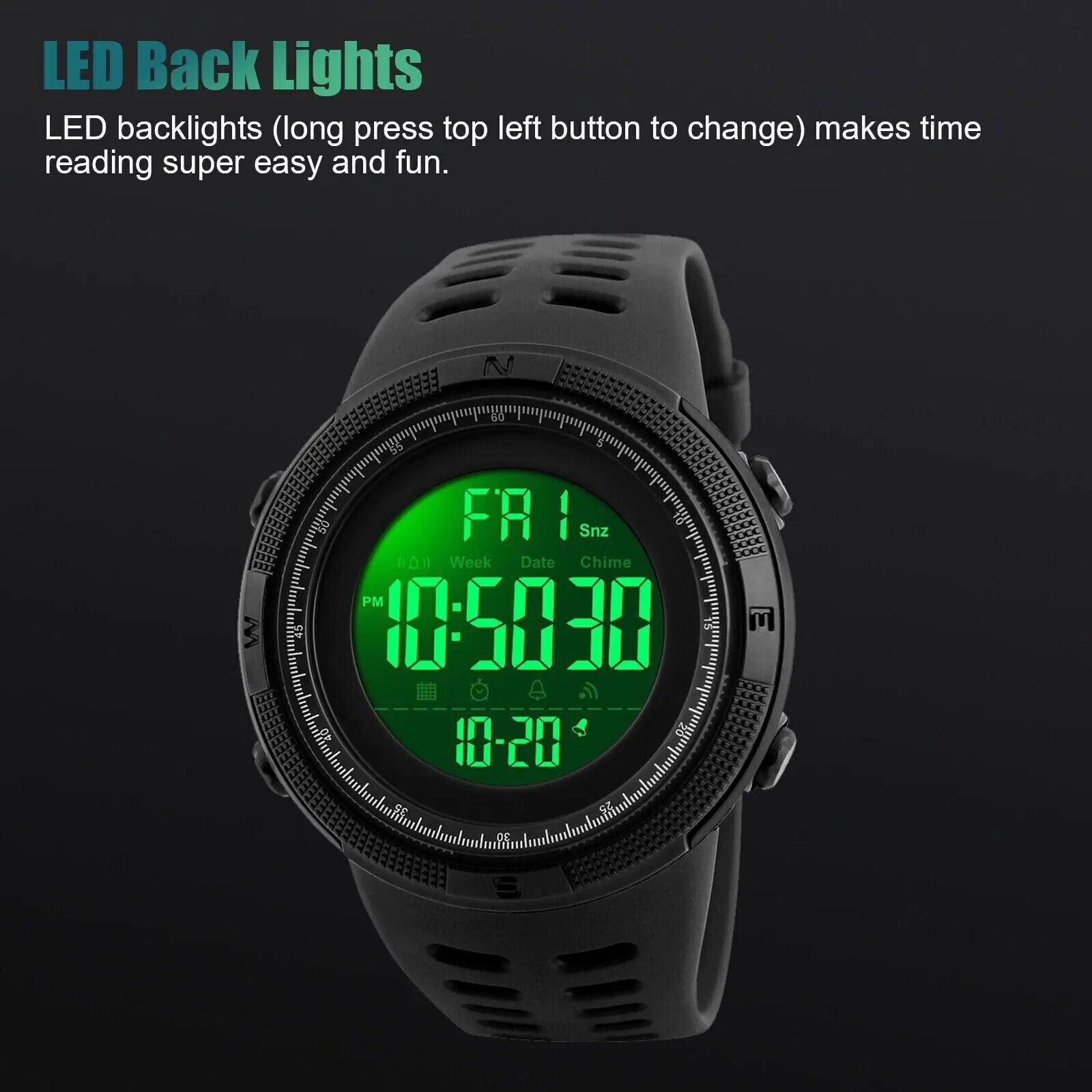 SKMEI Men's Digital Army Military Sport Quartz Analog Chrono Watch US — image 9 of 12