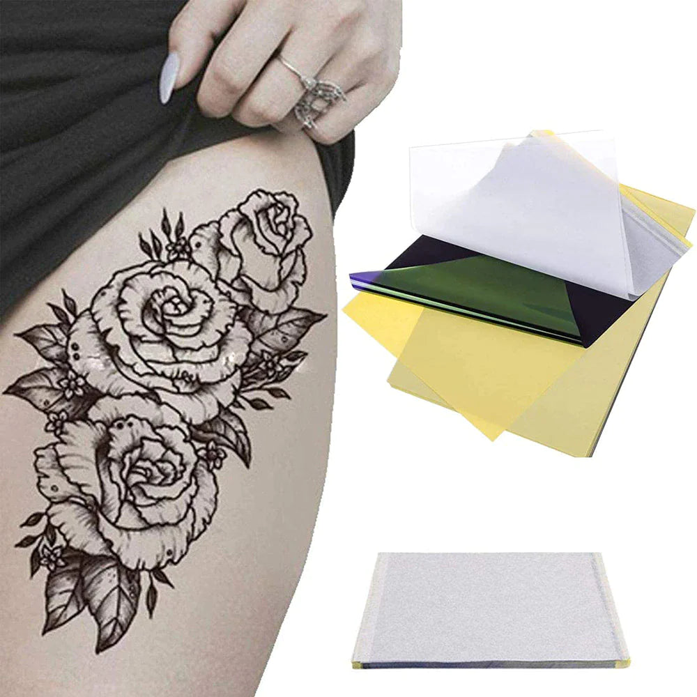 Tattoo Transfer Paper Stencil Carbon Thermal Tracing Hectograph Supplies Sheets — image 8 of 24
