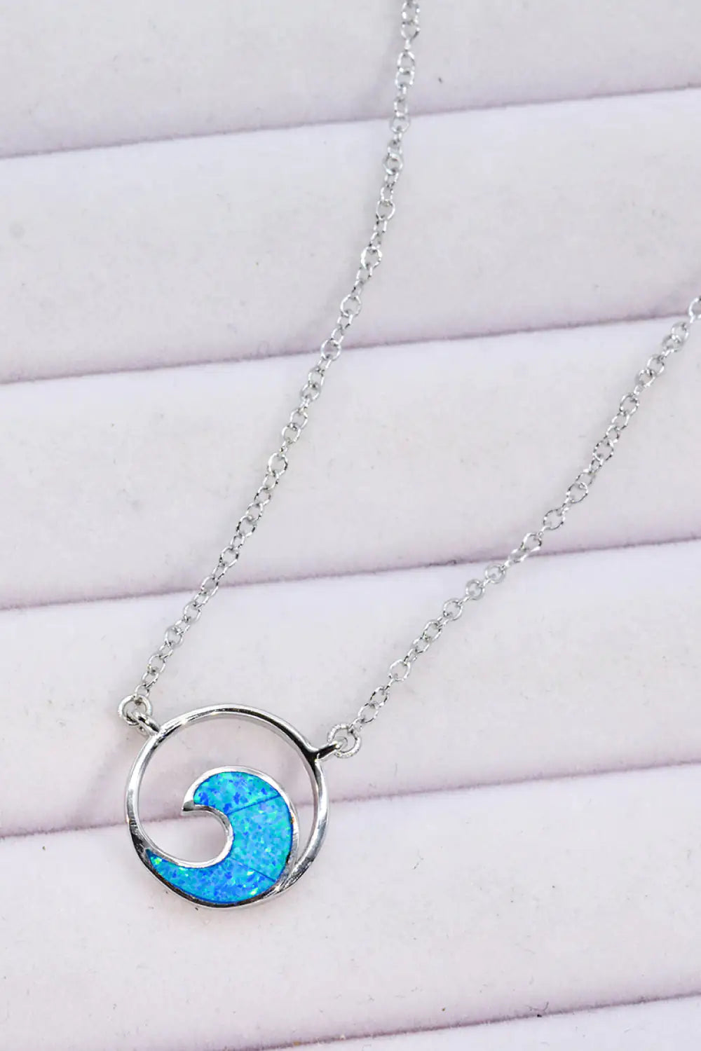 Opal Wave Pendant Necklace — image 2 of 5
