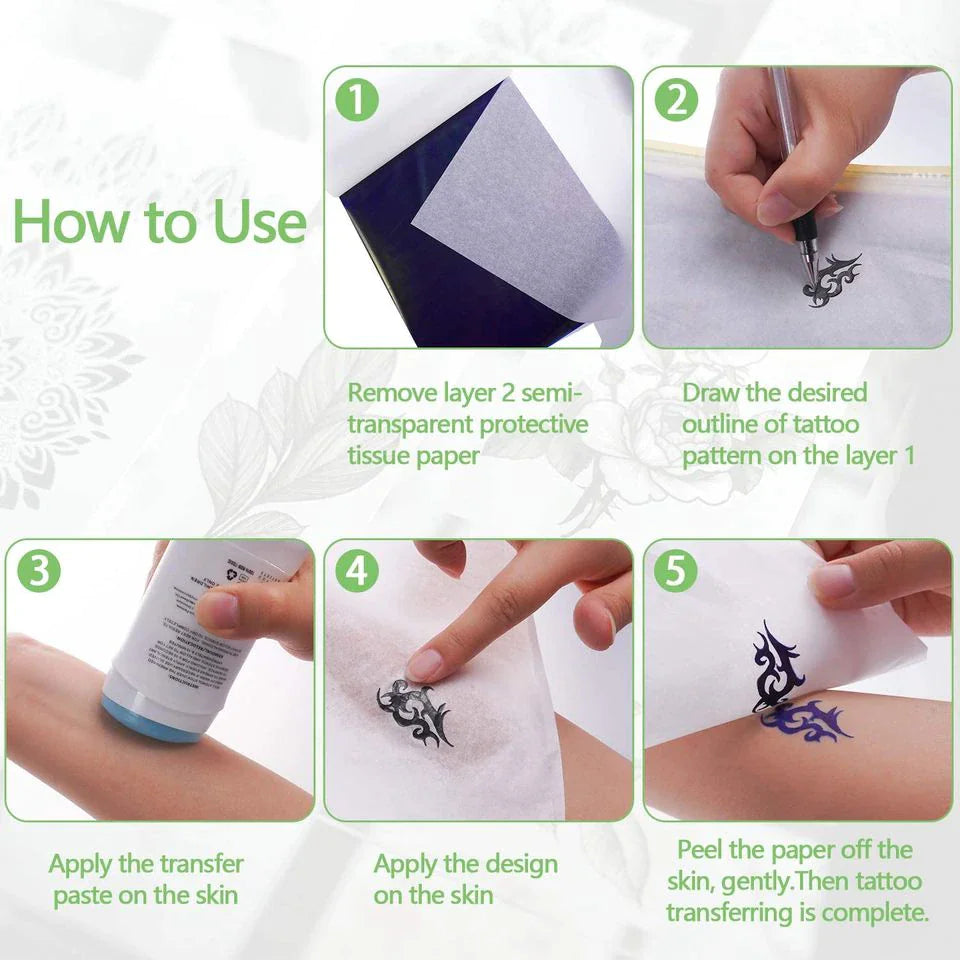 Tattoo Transfer Paper Stencil Carbon Thermal Tracing Hectograph Supplies Sheets — image 17 of 24