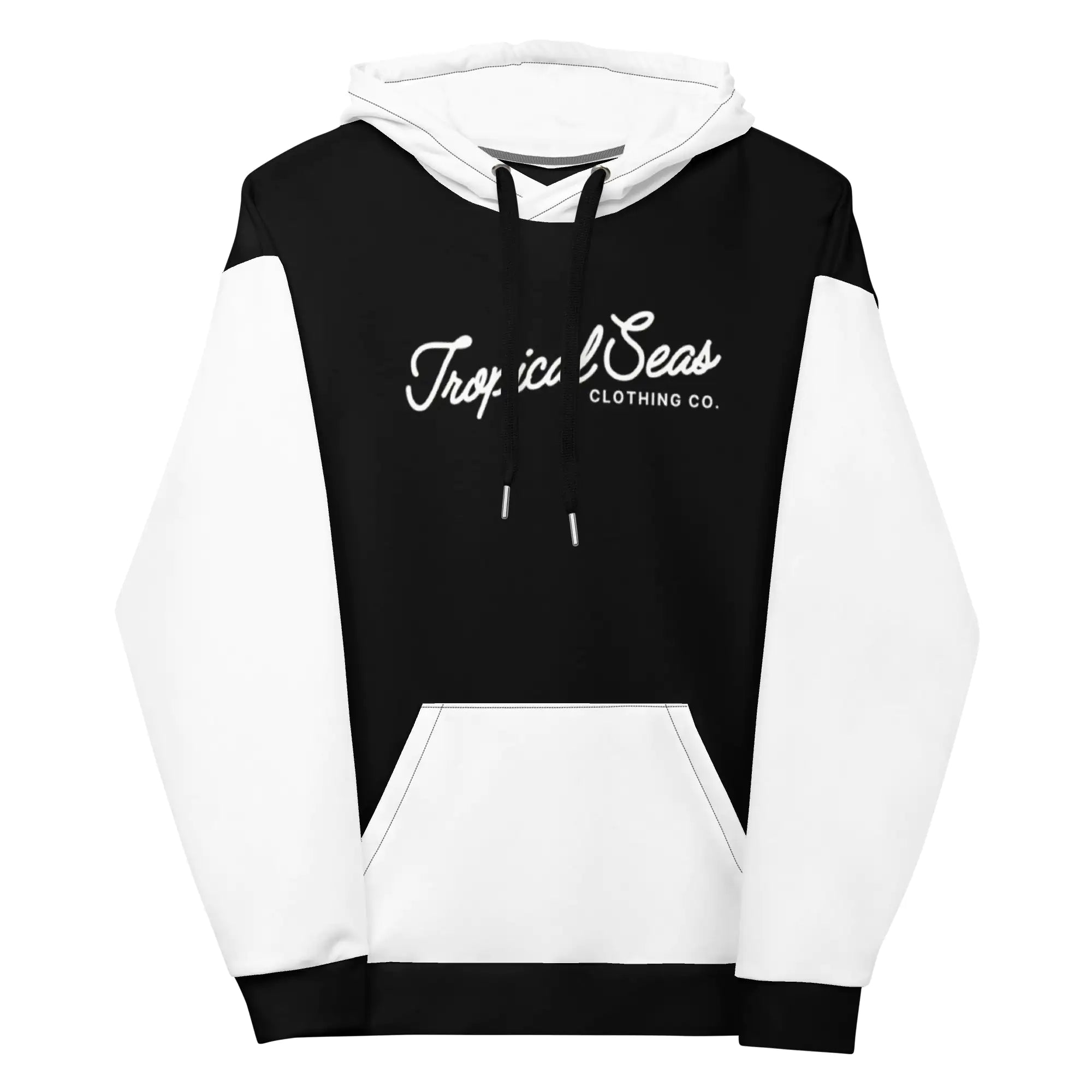 Black & White Two-Toned Tropical Seas Hoodie — image 2 of 14