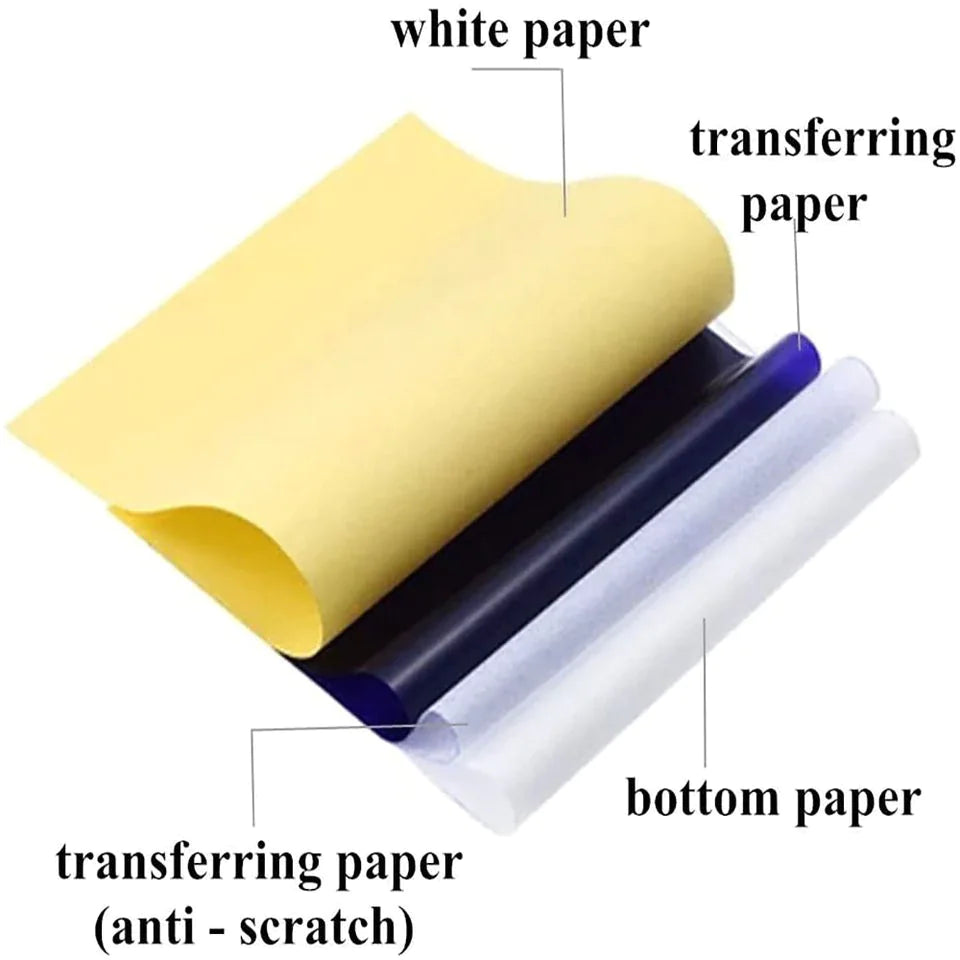 Tattoo Transfer Paper Stencil Carbon Thermal Tracing Hectograph Supplies Sheets — image 12 of 24
