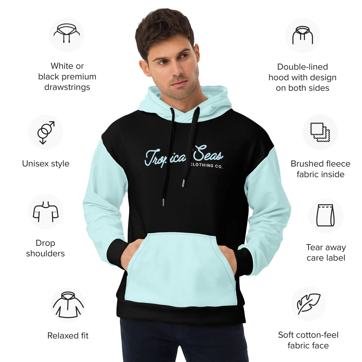 Bahama Blue Two-Tone Tropical Seas Hoodie — image 1 of 14