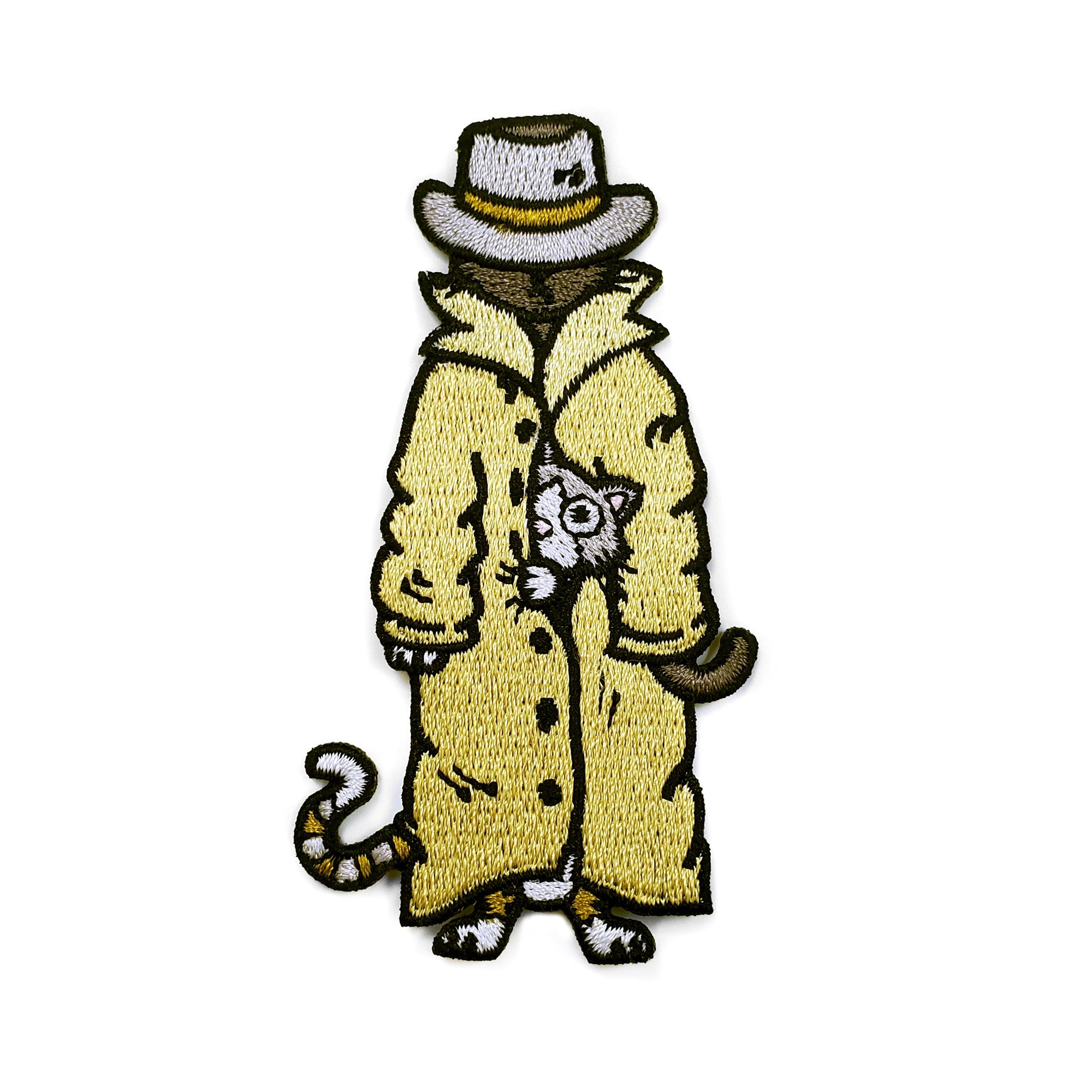 Trench Coat Cats Embroidered Patch — Iron-On or Hook and Loop — photo 1 of 5