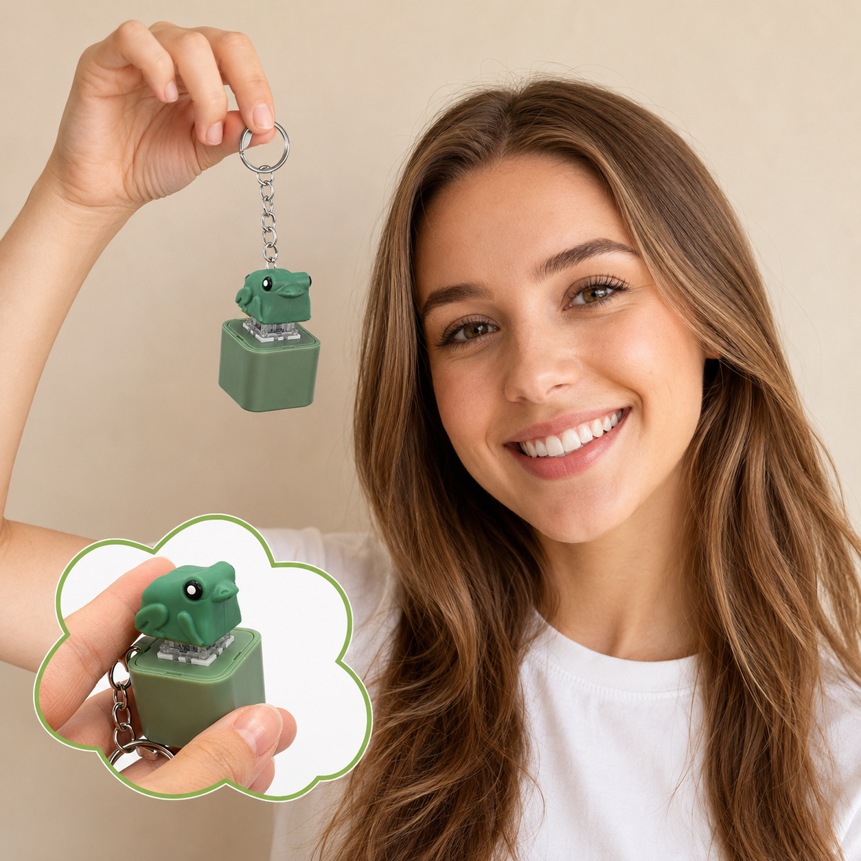 Funny Rechargeable Frog Croaking Keychain